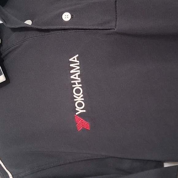 Yokohama Polo Shirt Men's Port Authority Pullover Black Short Sleeve.Size Med - Picture 5 of 7